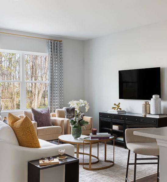 Furnished interior in a model home at Fifteen 15 Cannon in Charlotte (Image 5).
