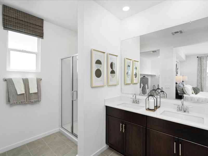 Primary Bathroom in Cedar Floorplan at Silva Farms