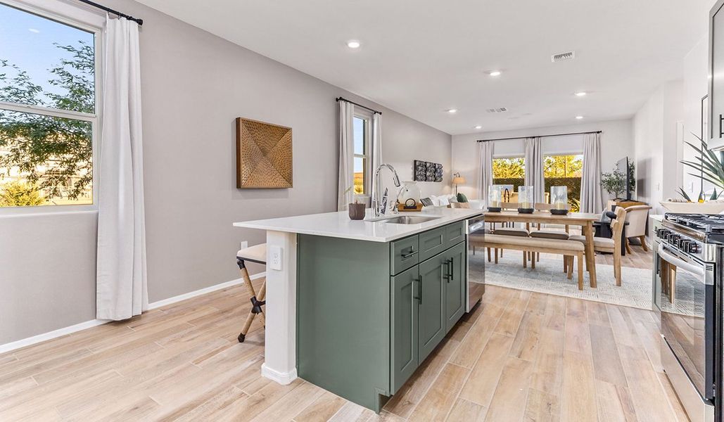 Furnished interior in a model home at Coronet at Gladden Farms in Marana (Image 11).
