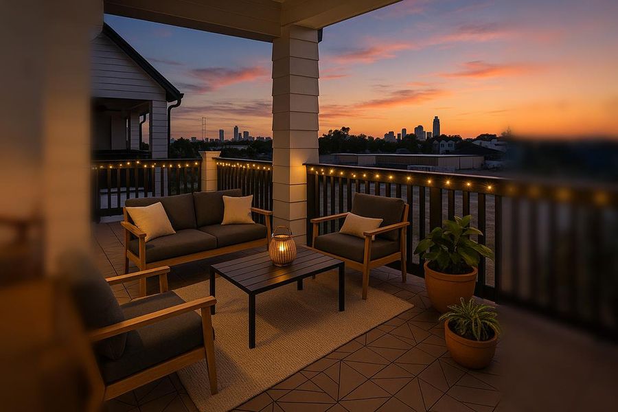 Furnished interior in a model home at Timbergrove Green in Houston (Image 7).