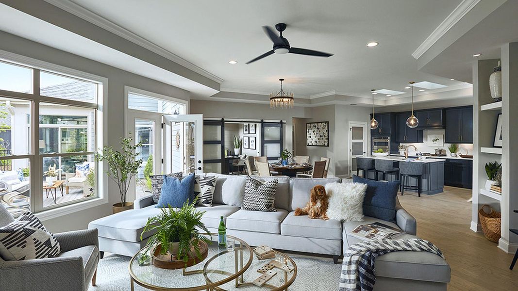 Furnished interior in a model home at The Courtyards at Bailey Farms in Dacula (Image 11).