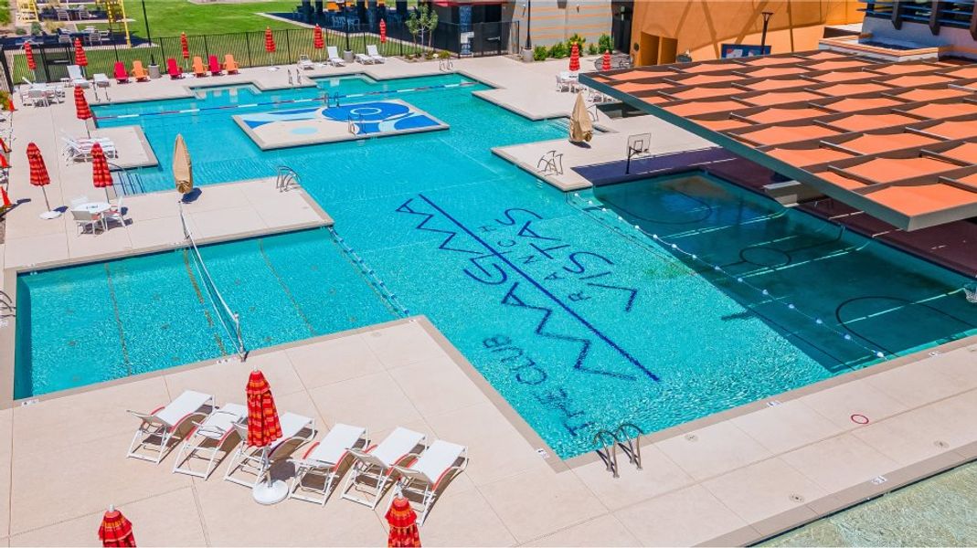 Aerial view of the pool Aerial view of the pool