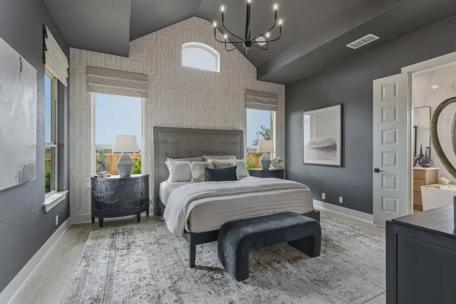 Furnished interior in a model home at Buffalo Crossing in Cibolo (Image 7). Furnished interior in a model home at Buffalo Crossing in Cibolo (Image 7).