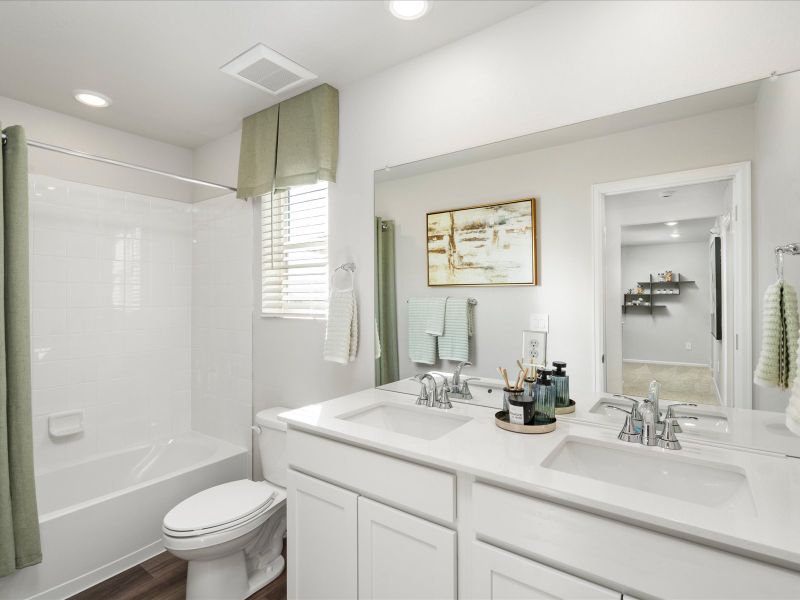 The Monarch floorplan interior image modeled at a Meritage Homes community in Johnstown, CO. The Monarch floorplan interior image modeled at a Meritage Homes community in Johnstown, CO.