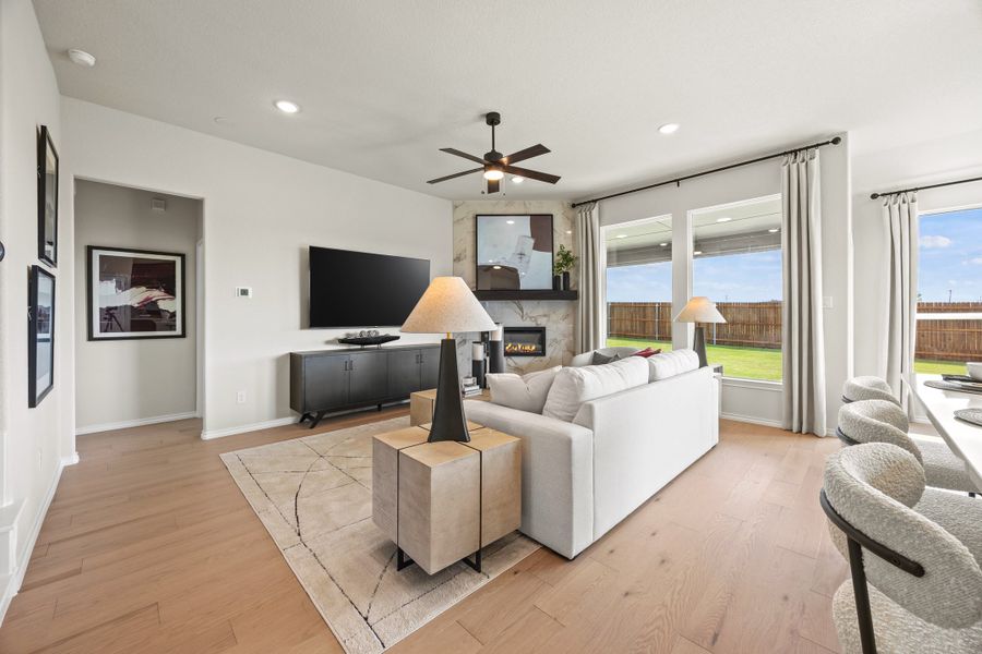 Furnished interior in a model home at El Dorado in Granbury (Image 11).