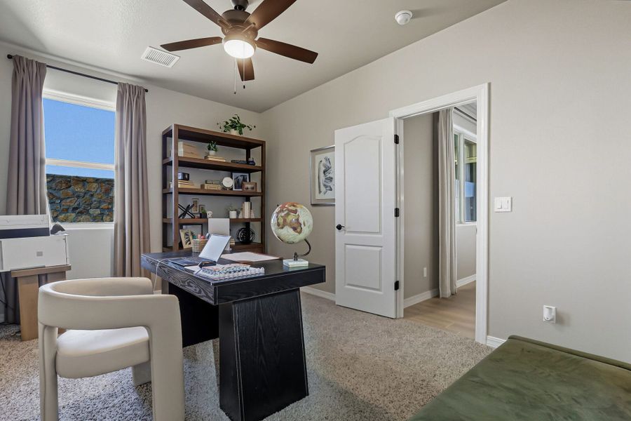 Furnished interior in a model home at Emerald Estates in Horizon City (Image 11). Furnished interior in a model home at Emerald Estates in Horizon City (Image 11).