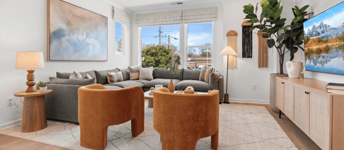 Furnished interior in a model home at Southmont in Charlotte (Image 7).