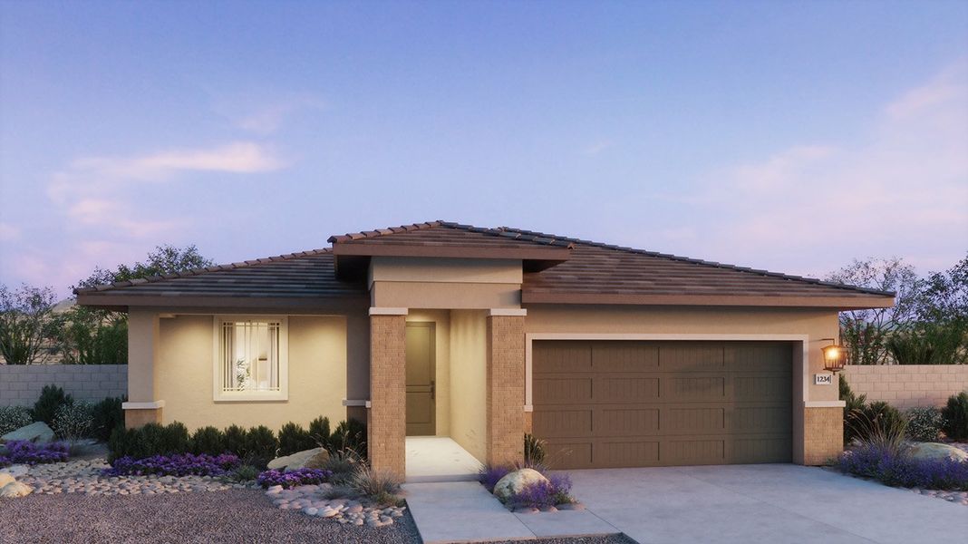 Front exterior of a home in the Windstone Ranch North community, located in Surprise, AZ (Image 3).