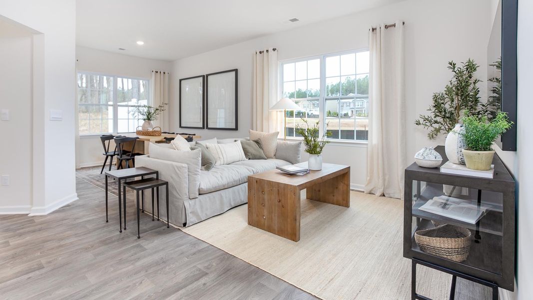 Furnished interior in a model home at The Townes at Riley's Meadow in Haw River (Image 3).