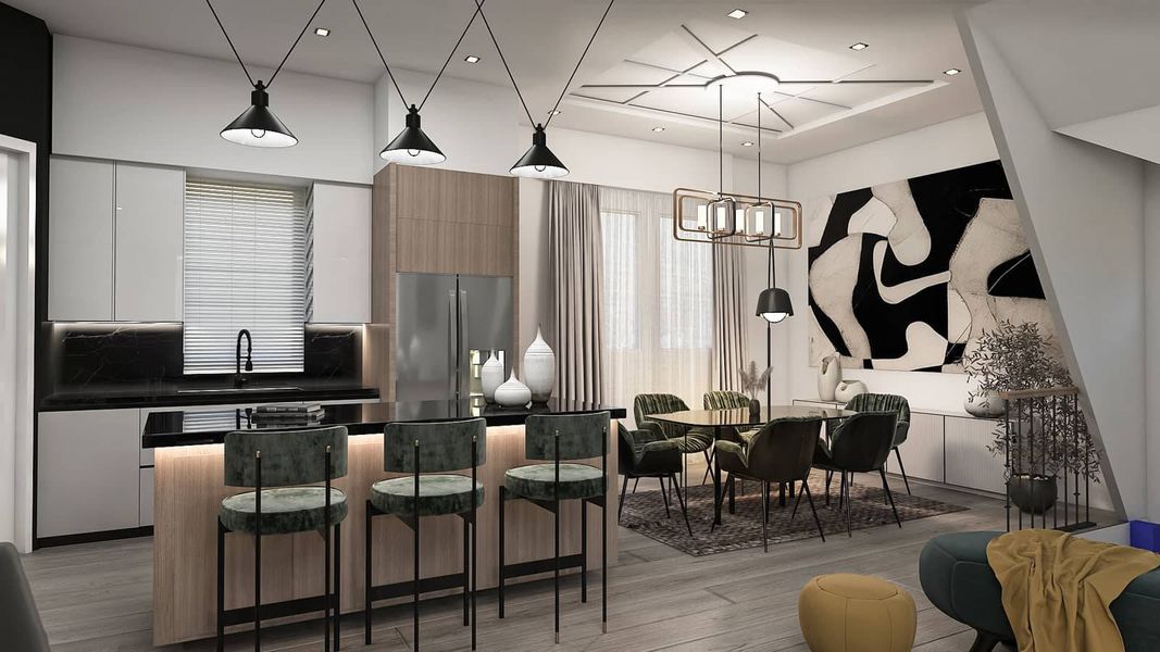 Furnished interior in a model home at Chateaux at Northwood in Houston (Image 3). Furnished interior in a model home at Chateaux at Northwood in Houston (Image 3).