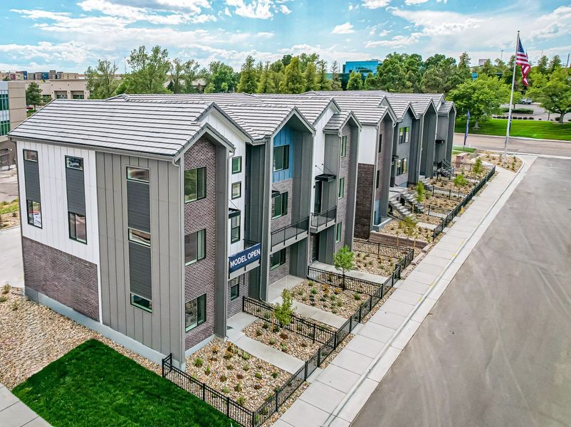 Front exterior of a home in the Ascent at Inverness community, located in Englewood, CO (Image 2).