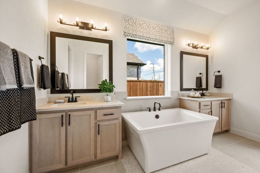 Furnished interior in a model home at Meadow Run in Melissa (Image 16). Furnished interior in a model home at Meadow Run in Melissa (Image 16).