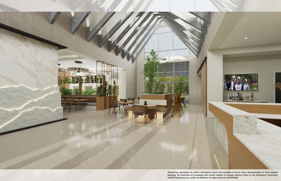 Homeowners will enjoy the grand entrance of the clubhouse within the 55+ community in Lakewood Ranch