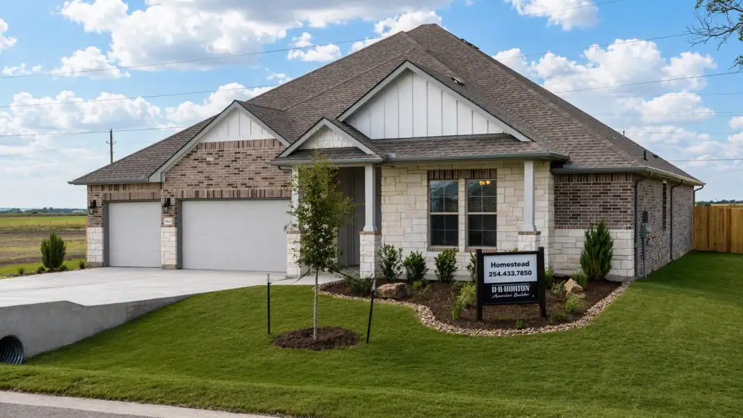 Front exterior of a home in the Homestead community, located in Temple, TX (Image 1). Front exterior of a home in the Homestead community, located in Temple, TX (Image 1).