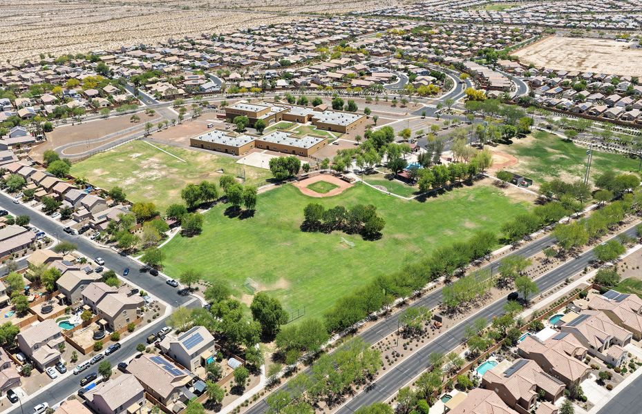 Aerial view of the Festival Foothills community in Buckeye, AZ, showing layout and nearby surroundings (Image 9).