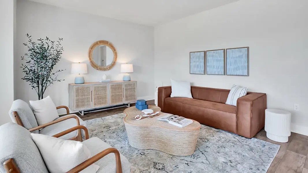 Furnished interior in a model home at The Highlands at Cedar Hill Landing in Navassa (Image 12). Furnished interior in a model home at The Highlands at Cedar Hill Landing in Navassa (Image 12).
