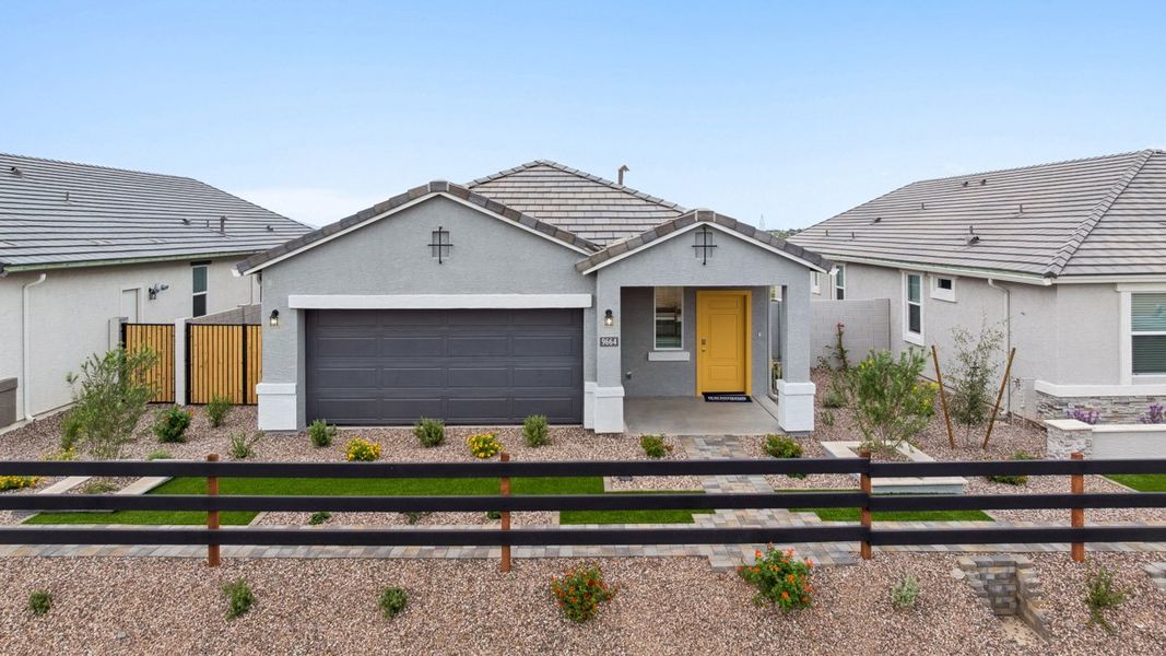 Front exterior of a home in the Radiance at Superstition Vistas community, located in Apache Junction, AZ (Image 3). Front exterior of a home in the Radiance at Superstition Vistas community, located in Apache Junction, AZ (Image 3).