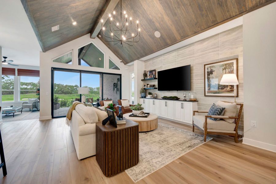 Furnished interior in a model home at Kissing Tree – Spruce Series in San Marcos (Image 9).