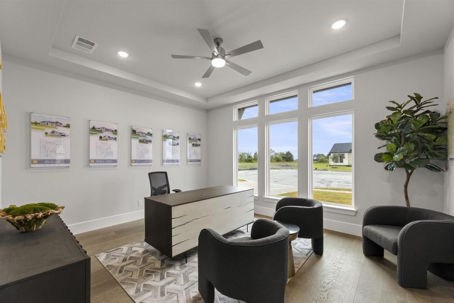 Furnished interior in a model home at Heath Golf and Yacht Club in Rockwall (Image 41).