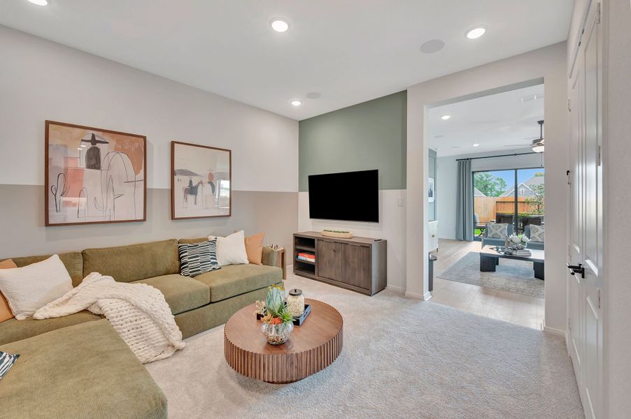 Furnished interior in a model home at Sundance Cove Lakeside - Overlook View Collection in Crosby (Image 28).