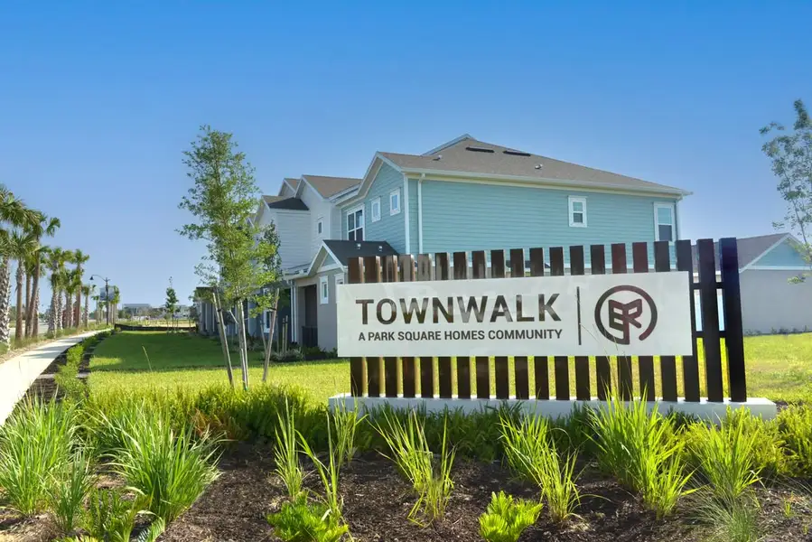 Entrance to the Townwalk at Babcock Ranch community in Punta Gorda, FL, featuring signage and landscaping (Image 1). Entrance to the Townwalk at Babcock Ranch community in Punta Gorda, FL, featuring signage and landscaping (Image 1).