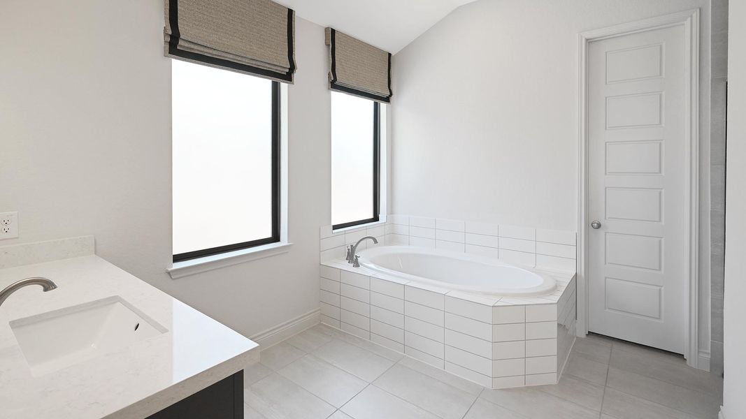 Furnished interior in a model home at Veramendi 50' in New Braunfels (Image 10).