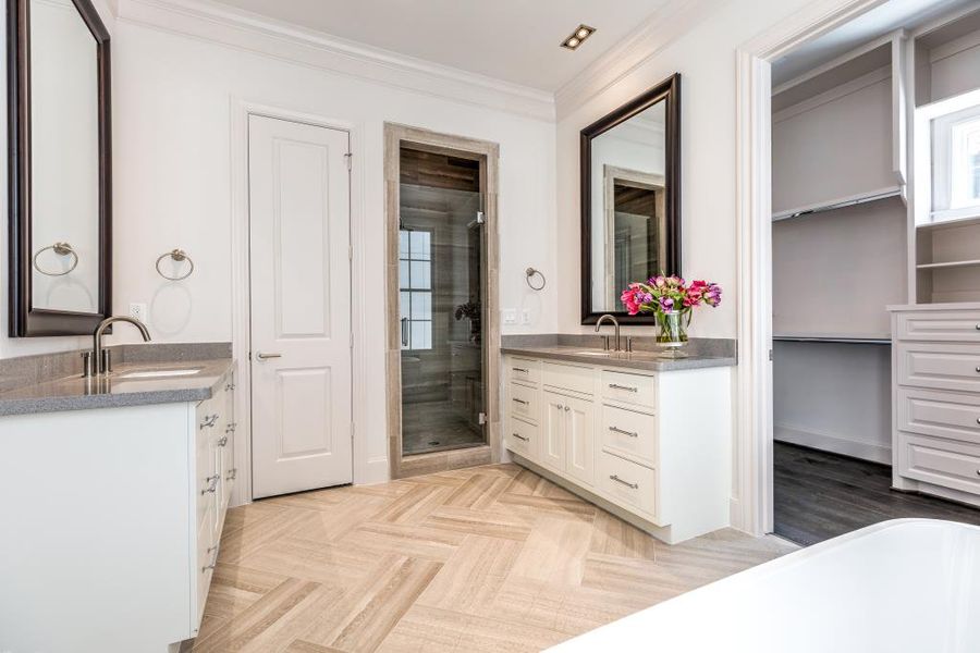 Furnished interior in a model home at Kolbe Farms in Houston (Image 22).