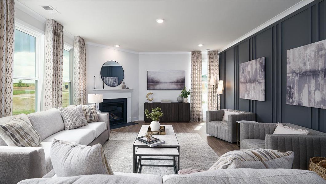 Furnished interior in a model home at Sanctuary at Southgate in Indian Trail (Image 12). Furnished interior in a model home at Sanctuary at Southgate in Indian Trail (Image 12).