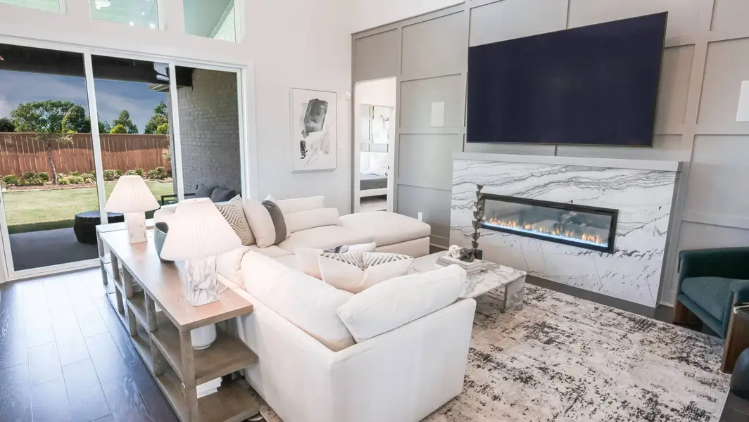 Furnished interior in a model home at Valencia on The Lake in Little Elm (Image 6). Furnished interior in a model home at Valencia on The Lake in Little Elm (Image 6).
