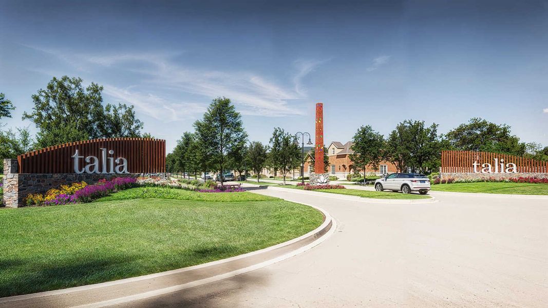 Entrance to the Talia community in Mesquite, TX, featuring signage and landscaping (Image 11). Entrance to the Talia community in Mesquite, TX, featuring signage and landscaping (Image 11).