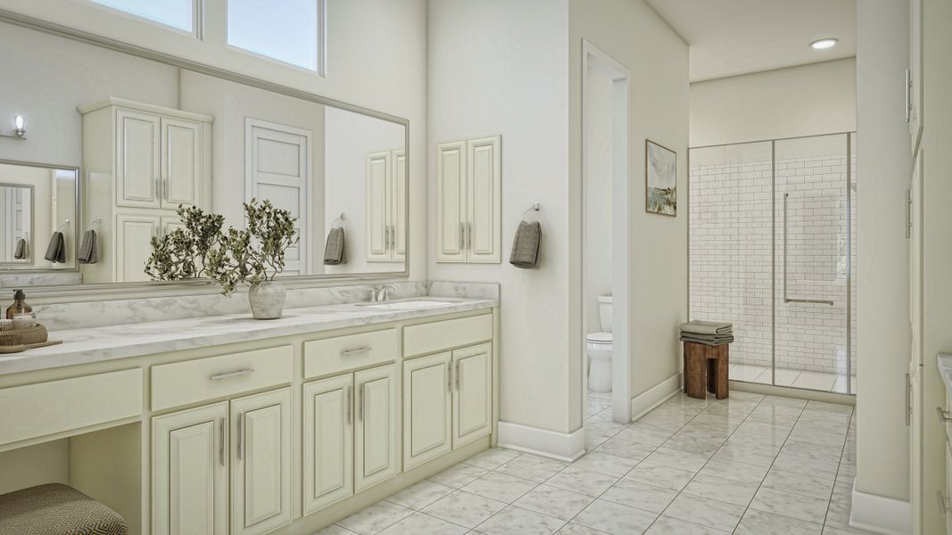Furnished interior in a model home at Highland Estates in San Antonio (Image 16).