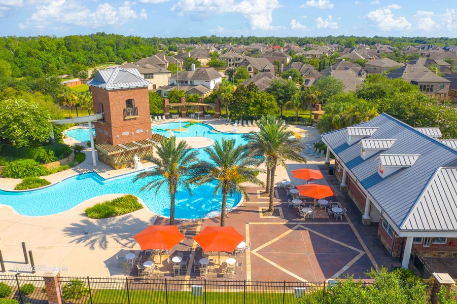 Aerial view of the Sienna 42’ community in Missouri City, TX, showing layout and nearby surroundings (Image 5).
