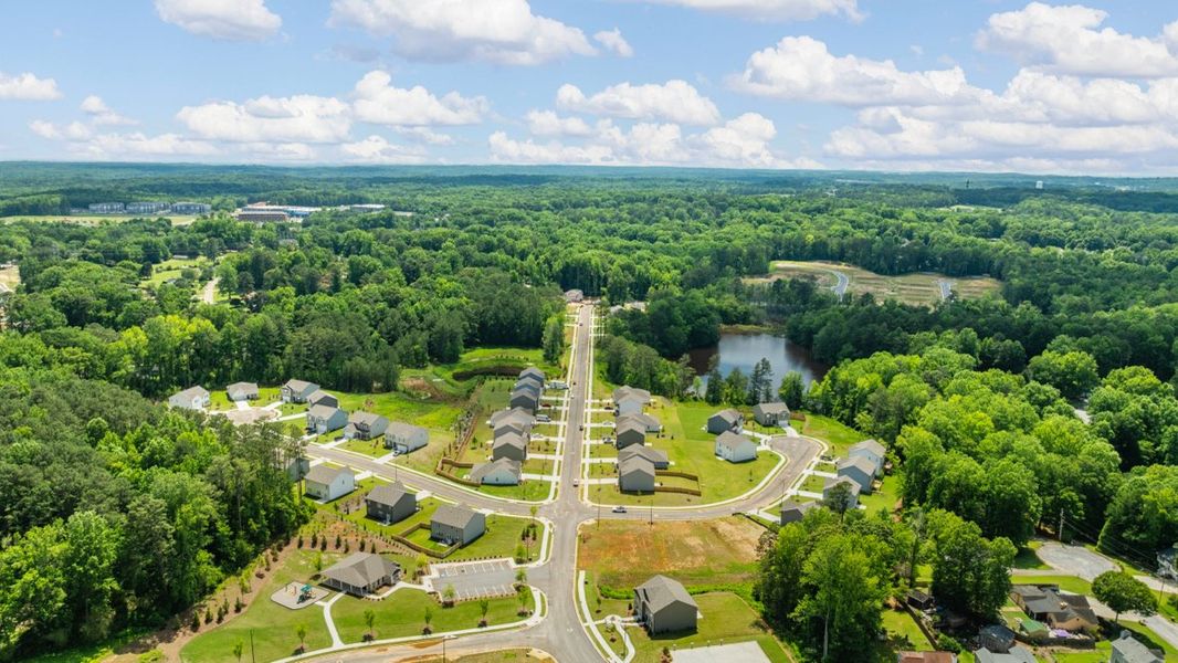 Aerial view of the Fairhaven community in Lithia Springs, GA, showing layout and nearby surroundings (Image 13).