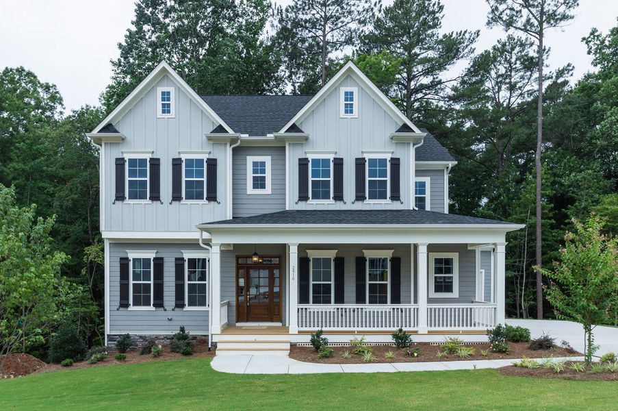 Front exterior of a home in the Brighton Forest - Apex - Robuck Homes community, located in Garner, NC (Image 9).