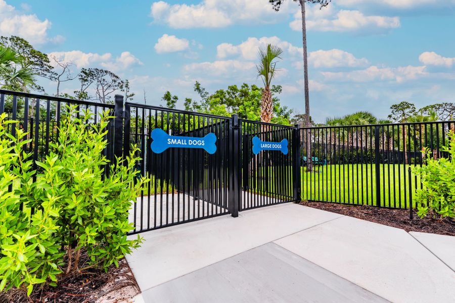 Open dog park perfect for furry friends in new construction community at Everton in Lake Worth, FL Open dog park perfect for furry friends in new construction community at Everton in Lake Worth, FL