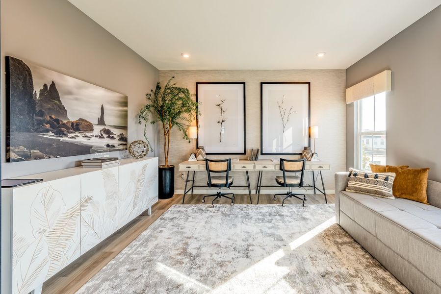 Furnished interior in a model home at Crossvine Estates in Hoschton (Image 36).