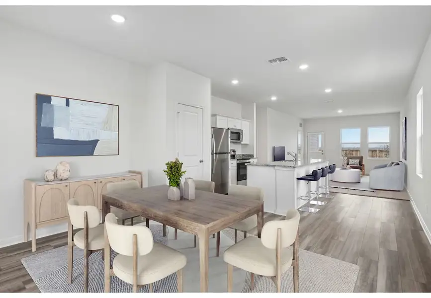 Furnished interior in a model home at Saddlebrook Ranch in Schertz (Image 3).