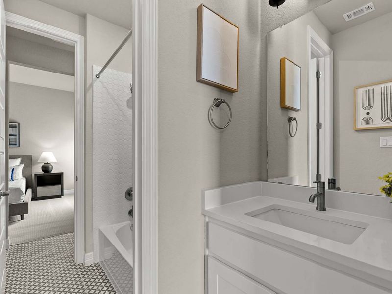 Furnished interior in a model home at Potranco Oaks in Castroville (Image 26).