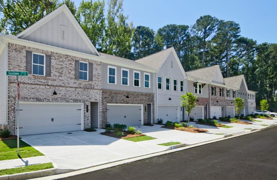 Front exterior of a home in the River Walk Place community, located in Lawrenceville, GA (Image 1). Front exterior of a home in the River Walk Place community, located in Lawrenceville, GA (Image 1).