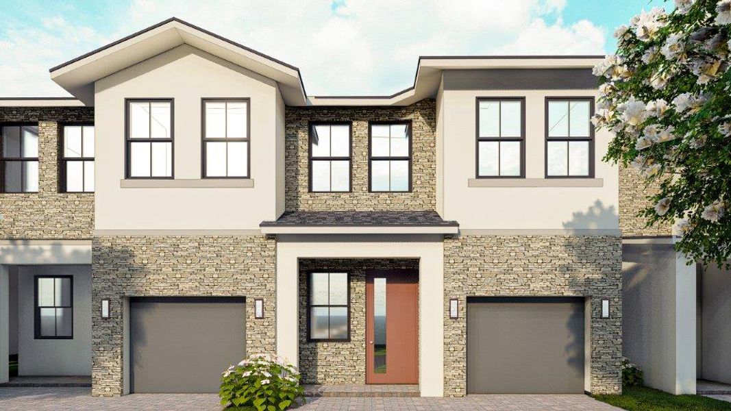 Front exterior of a home in the Vineyards community, located in Davie, FL (Image 1).