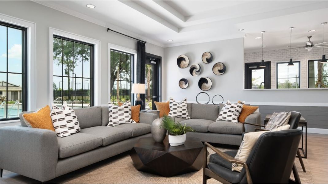 Furnished interior in a model home at Abbott Square: The Townhomes in Zephyrhills (Image 24).