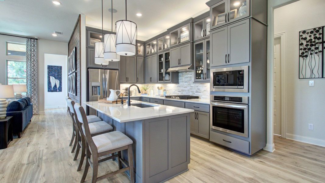 Furnished interior in a model home at The Crossvine in Schertz (Image 12).
