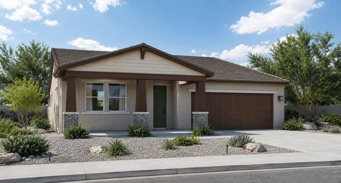 Front exterior of a home in the Alta Vida at Westpark community, located in Buckeye, AZ (Image 3). Front exterior of a home in the Alta Vida at Westpark community, located in Buckeye, AZ (Image 3).