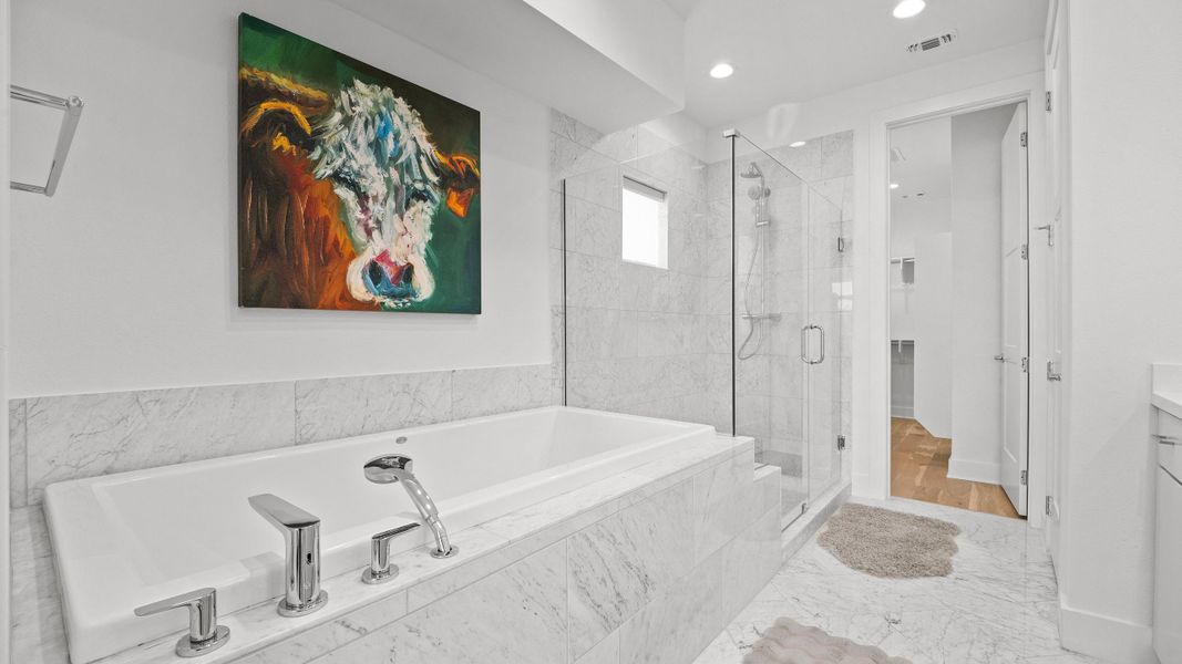 Furnished interior in a model home at MUELLER EIGHT LIVE WORK COLLECTION in Austin (Image 27). Furnished interior in a model home at MUELLER EIGHT LIVE WORK COLLECTION in Austin (Image 27).