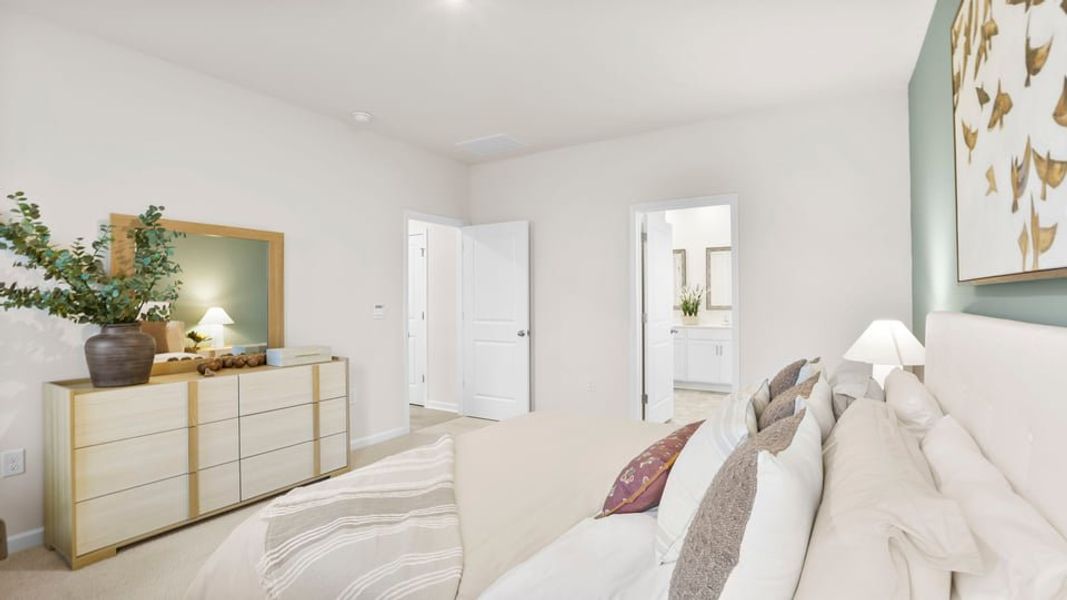 Furnished interior in a model home at Benjamin's Grove in Woodruff (Image 22).