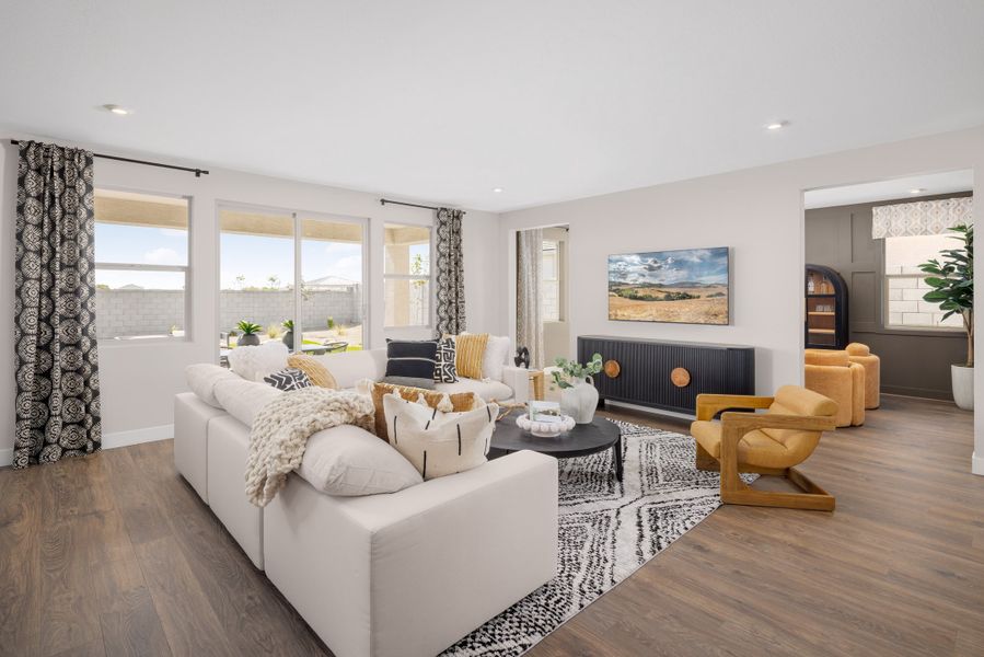 Furnished interior in a model home at Montana Vista - Summit: Summit in Buckeye (Image 8). Furnished interior in a model home at Montana Vista - Summit: Summit in Buckeye (Image 8).