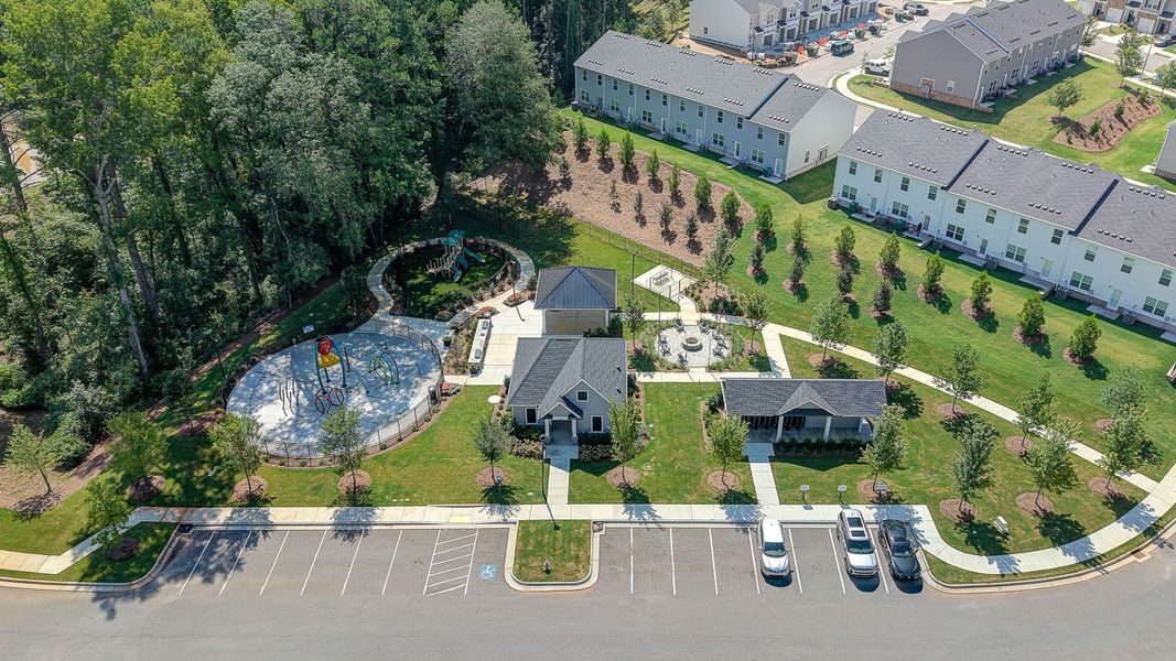 Aerial view of the Young's Crossing community in Stone Mountain, GA, showing layout and nearby surroundings (Image 13).