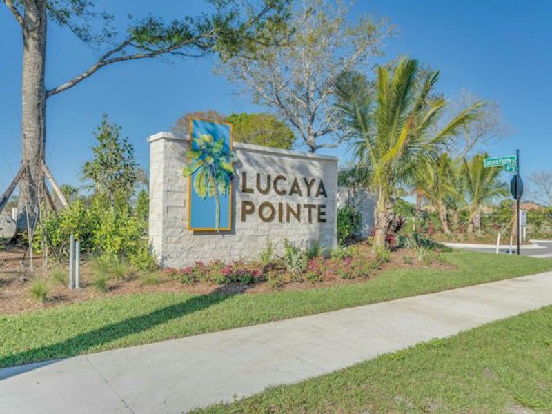 Entrance to the Lucaya Pointe community in Vero Beach, FL, featuring signage and landscaping (Image 27).
