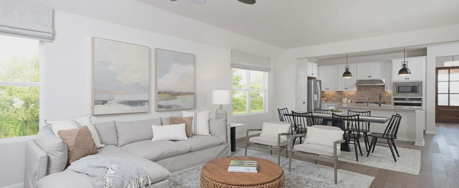 Furnished interior in a model home at Berry Creek Highlands in Georgetown (Image 15).