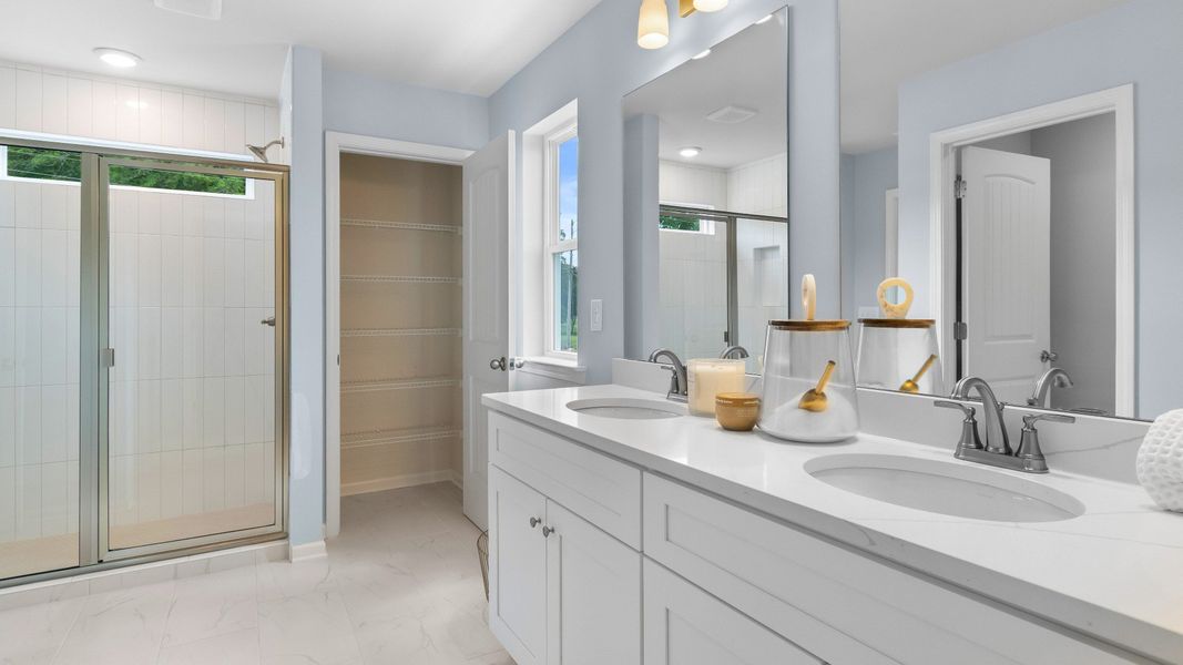 Furnished interior in a model home at McClure Farms Townhomes in Columbia (Image 17).